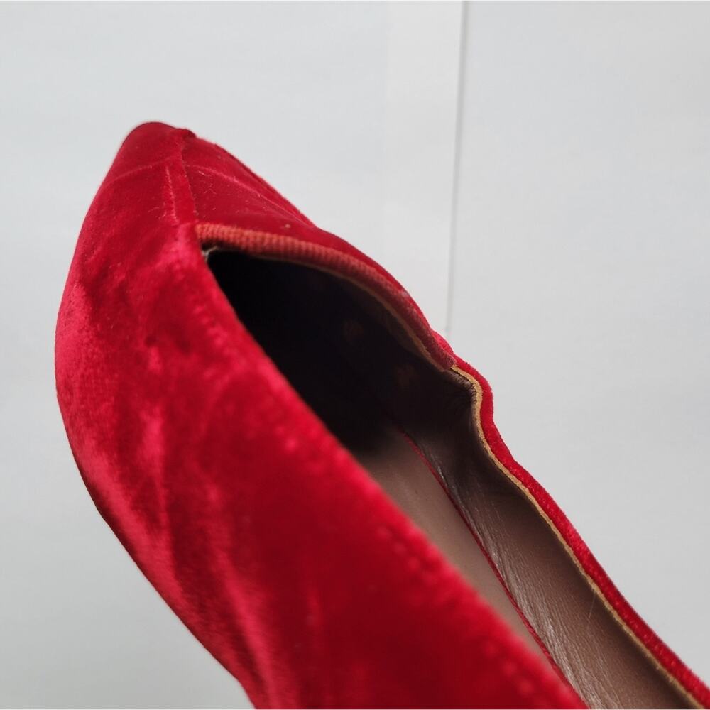 Tabitha Simmons Red Velvet Flats - Picture 12 of 13